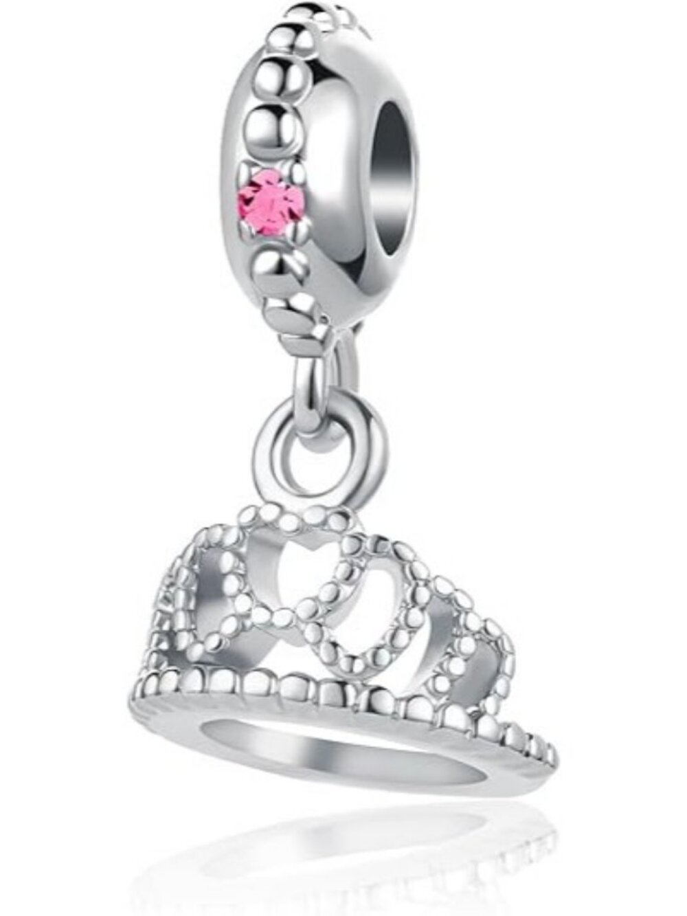 October Birthstone Princess Queen Crown Charm For Pandora Bracelets Jewelry